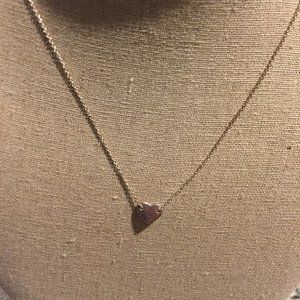 STELLA & DOT DAINTY SILVER HEART NECKLACE